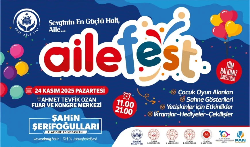 Elazığ Belediyesi 2025 Aile Yılı Kapsamındaki AileFest İçin 24 Kasım’da Şehri Bir Araya Getirmeye Hazırlanıyor