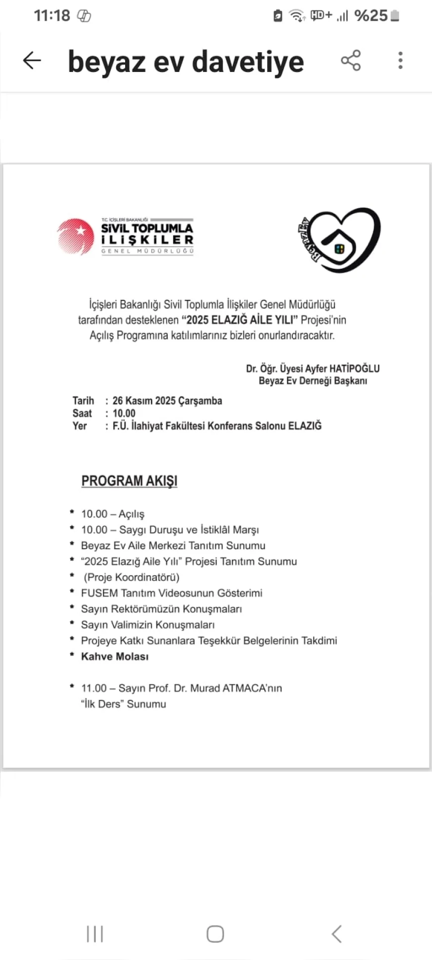 Elazığ’da “2025 Aile Yılı” Açılış Programı Fırat Üniversitesi İlahiyat Fakültesi’nde Yoğun Katılımla Başladı
