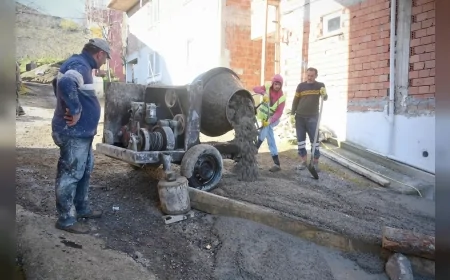 Giresun Belediyesi Çaykara Mahallesi 61 Nolu Sokak’ta 150 Metrelik Yol Betonlama Çalışmasını Tamamladı