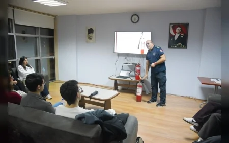 Giresun İtfaiye Müdürlüğü Tıp Fakültesi Öğrencilerine Yangın Güvenliği Eğitimi Verdi
