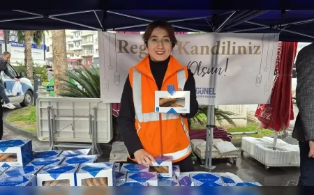 Kuşadası Belediyesi’nden Regaip Kandili’nde Kaya Şavkay Meydanı’nda Vatandaşlara Kandil Simidi İkramı