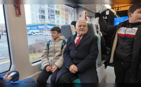 Kayseri Büyükşehir Belediye Başkanı Dr. Memduh Büyükkılıç: “Belediye Sizin, İmkânlar Sizin” Diyerek Tramvayda Vatandaşlarla Buluştu
