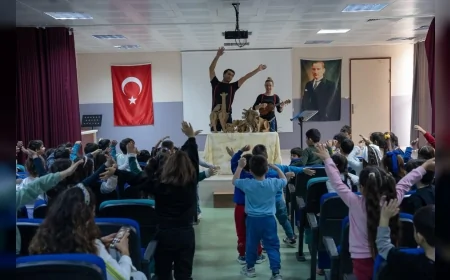 “Kendini Arayan Zürafa” Oyunu Buca’da Sahnelendi Minikler Şarkılara Hep Birlikte Eşlik Etti