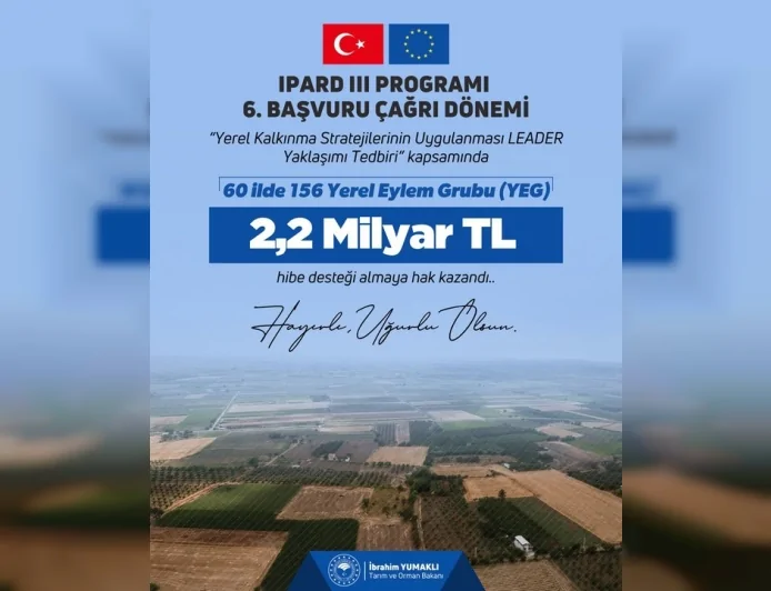 Tarım ve Orman Bakanı İbrahim Yumaklı: “IPARD III Kapsamında 60 İlde 156 Yerel Eylem Grubu %100 Hibeyle Desteklenecek”
