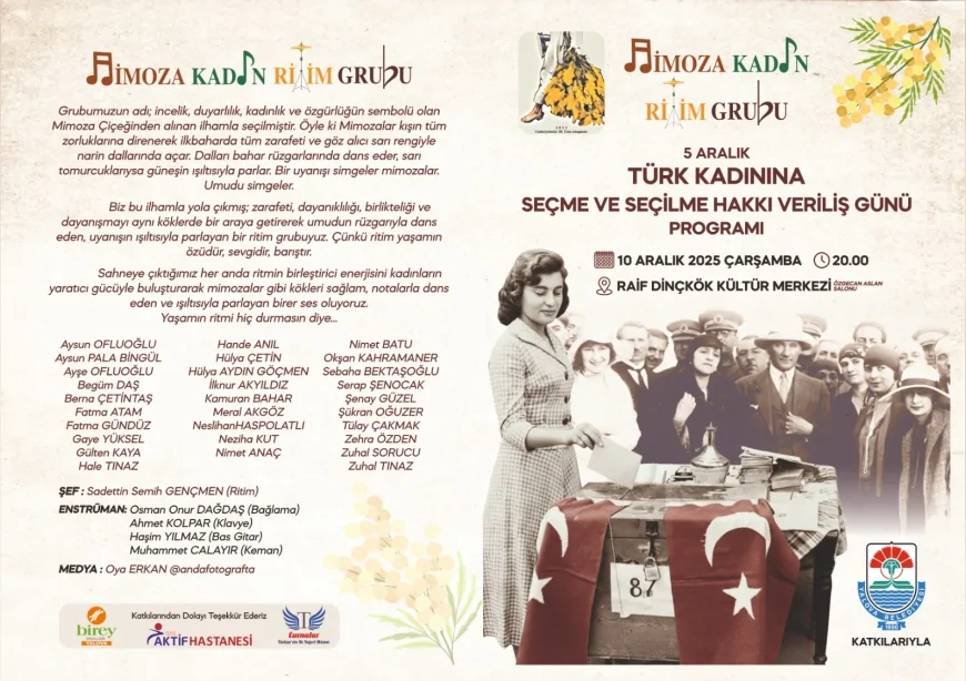 Yalova’da 5 Aralık’ın 91 Yılı İçin Düzenlenen Özel Programda Mimoza Kadın Ritim Grubu Sahneye Çıkmaya Hazırlanıyor