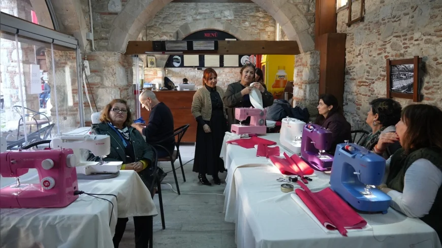 Milas’ta Düzenlenen Dikiş Atölyesi Workshop Etkinliğinde Kadınlar Uygulamalı Eğitimle El Emeği Çantalar Üretti