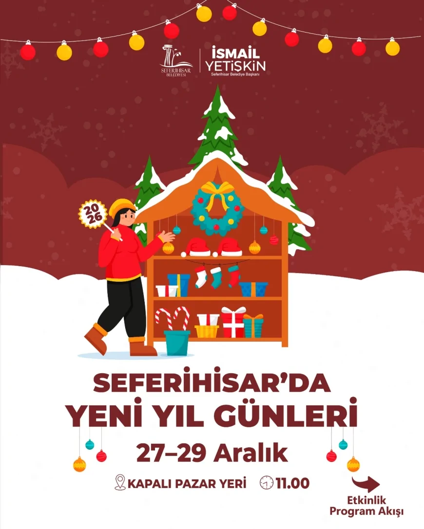 Seferihisar Belediyesi’nden 2026’ya Coşkulu Veda: Çocuklar, Satranç, Pazar ve Dayanışma Dolu Yeni Yıl Programı