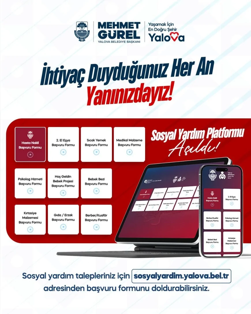Yalova Belediye Başkanı Mehmet Gürel: “Sosyal Yardım Platformu ile talepler dijital ortamdan hızlı ve şeffaf şekilde iletilecek”