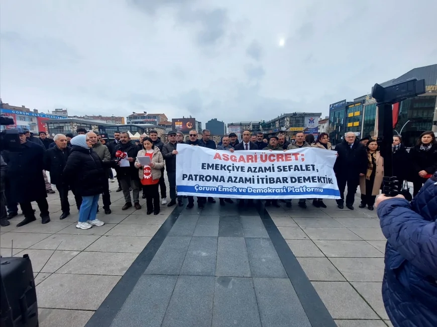 Çorum Emek ve Demokrasi Platformu’ndan Asgari Ücret Tepkisi: “İşçilerin Emeğini Çocukların Geleceğini Çalıyorlar”