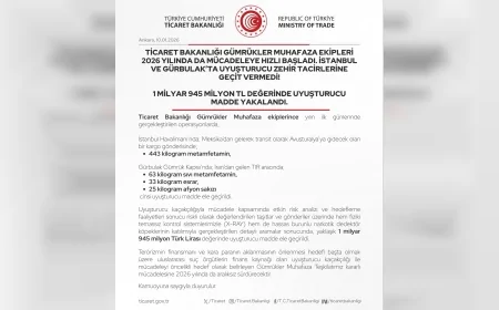 Ticaret Bakanlığı Gümrükler Muhafaza Ekipleri 2026’ya Hızlı Girdi: İstanbul ve Gürbulak’ta 1 Milyar 945 Milyon Liralık Uyuşturucu Ele Geçirildi