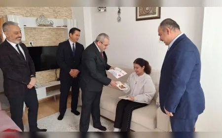 Çorum İl Milli Eğitim Müdürü Cemil Çağlar Evde Eğitim Alan Öğrencinin Karne Sevincine Ortak Oldu