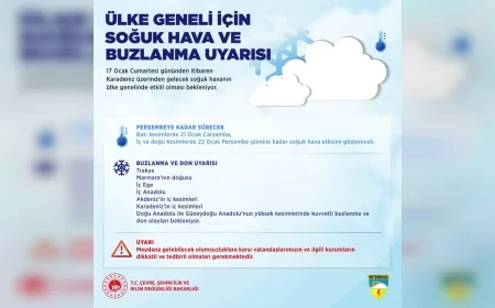 Meteoroloji Genel Müdürlüğü’nden ülke genelini kapsayan soğuk hava ve kuvvetli buzlanma uyarısı