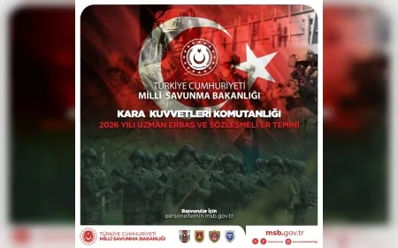 T.C. Millî Savunma Bakanlığı: “Kara Kuvvetleri Komutanlığına 2026 Yılı Uzman Erbaş ve Sözleşmeli Er Başvuruları 25 Ocak’a Uzatıldı”