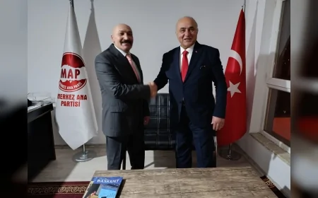 Fetih Partisi Genel Başkanı Fatih Sinan Yılmaz’dan Merkez Ana Parti Genel Başkanı Yunus Karagöz’e Siyasi Gündem Ziyareti