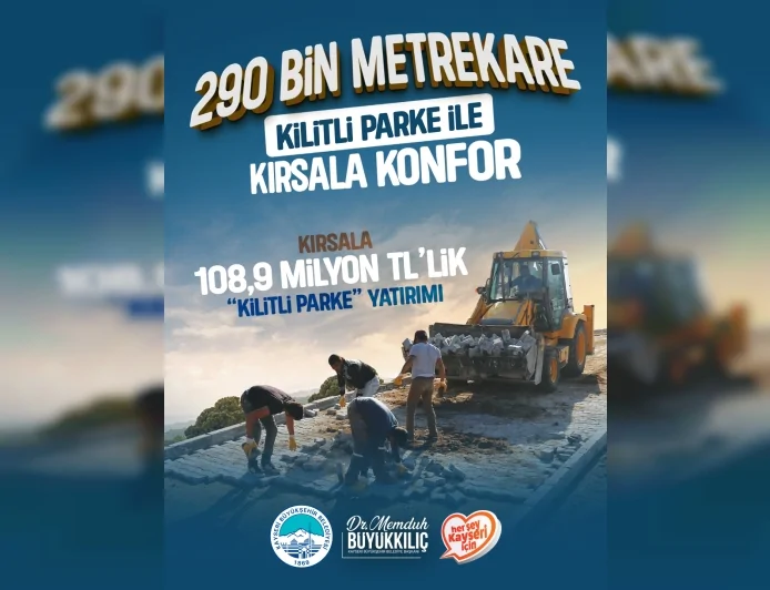 Kayseri Büyükşehir Belediye Başkanı Dr. Memduh Büyükkılıç: “Kırsalda Yol Hayat Kalitesidir” 108,9 Milyon TL’lik Kilitli Parke Yatırımı