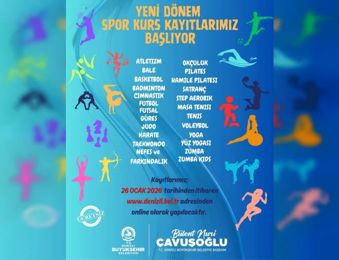 Denizli Büyükşehir Belediyesi “Haydi Denizli Spora” Dedi: Ücretsiz Spor Kurslarında Yeni Dönem Başlıyor