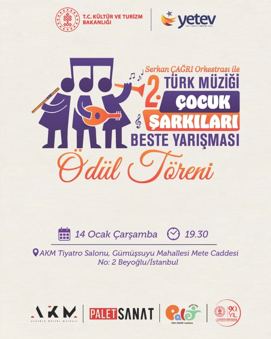 Türk Müziği Çocuk Şarkıları Beste Yarışması Tamamlandı: 340 Bin Liralık Ödül Sahiplerini Buldu