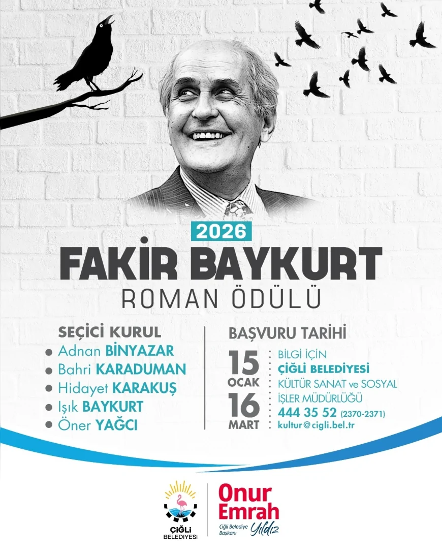Çiğli Belediyesi Fakir Baykurt Roman Ödülü 2026 Başvuruları Başladı