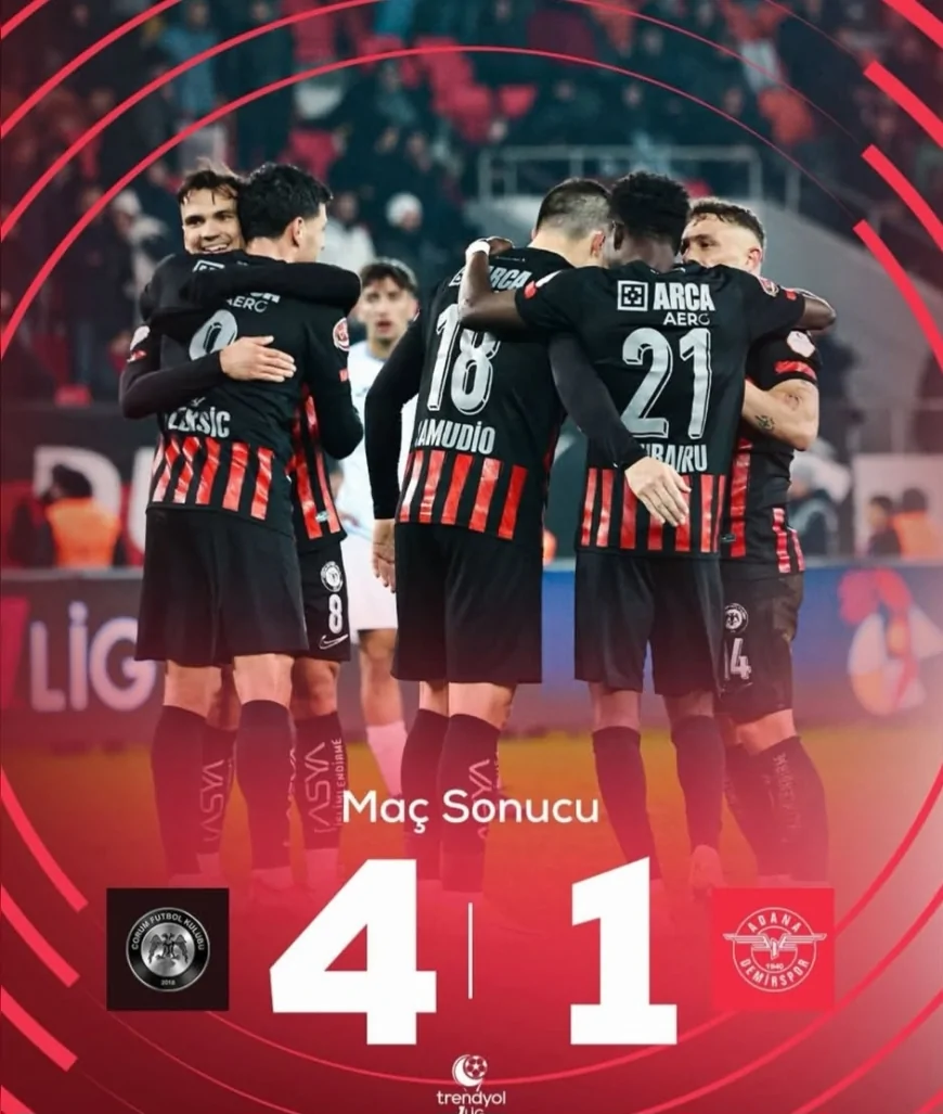 Arca Çorum FK Adana Demirspor’u 4-1 Mağlup Etti: İkinci Yarıdaki Gollerle Hedefe Bir Adım Daha Yaklaştı