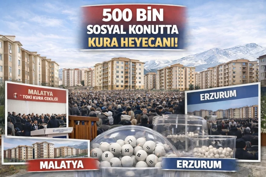 500 Bin Sosyal Konutta Kura Heyecanı Sürüyor: Bakan Murat Kurum Malatya’da, Bakan Yusuf Tekin Erzurum’da Törende Olacak