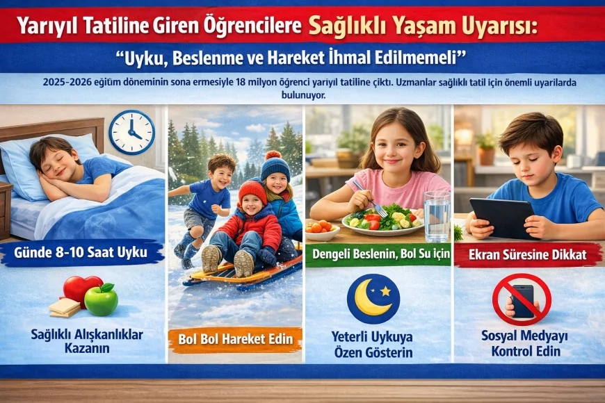 Yarıyıl Tatiline Giren Öğrencilere Sağlıklı Yaşam Uyarısı: “Uyku, Beslenme ve Hareket İhmal Edilmemeli”