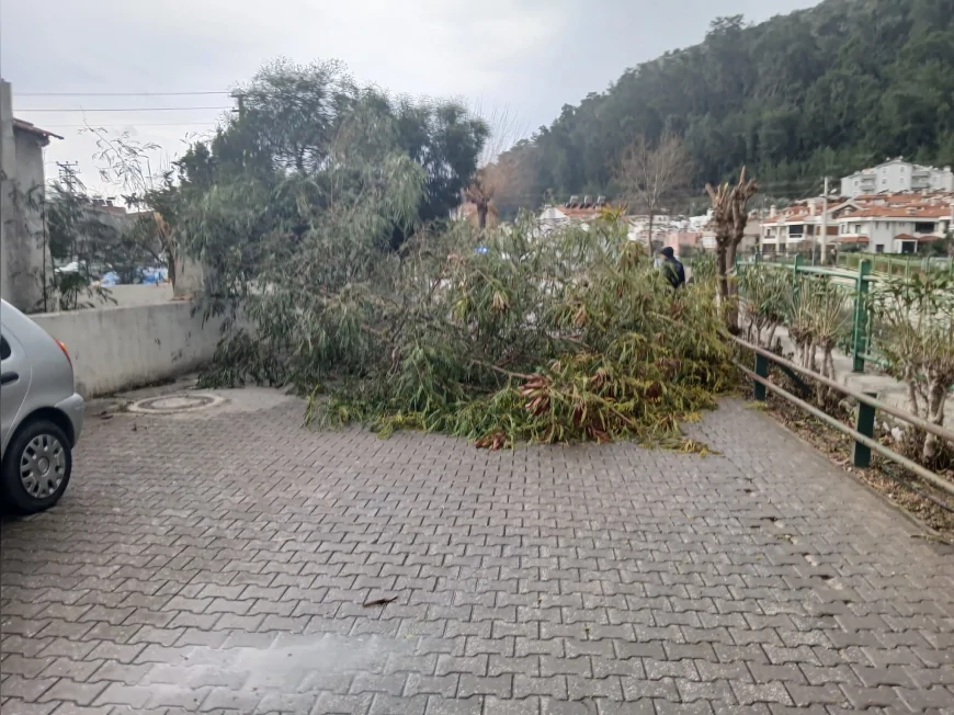 Marmaris Belediyesi Fırtına ve Sağanakta Sahadaydı: Ekipler Taşkın Riskine Karşı Teyakkuzdaydı