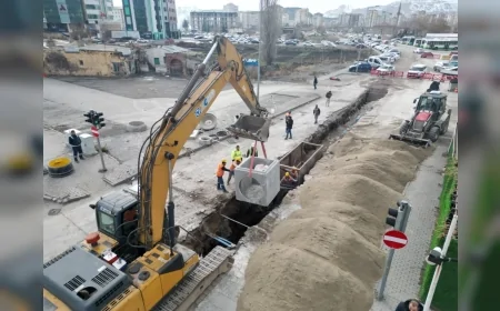 Kayseri Büyükşehir Belediyesi Kartal Kavşağı Projesi İçin 22 Milyon TL’yi Aşan Altyapı Çalışmasını Sürdürüyor