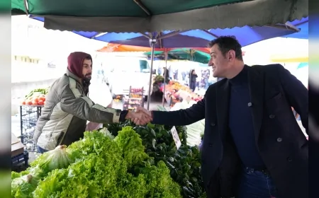 Giresun Belediye Başkanı Fuat Köse Teyyaredüzü Semt Pazarında Esnaf ve Vatandaşlarla Buluştu