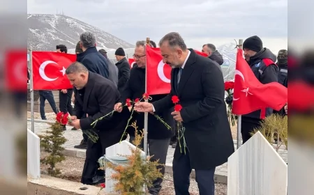 Depremin üçüncü yıl dönümünde Çorum Belediyesi kardeş şehir Afşin’de deprem şehitlerini andı