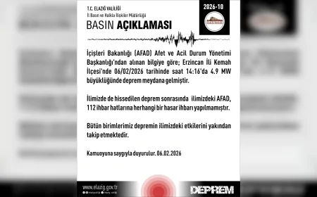Elazığ Valiliği: “Erzincan Kemah Merkezli 4.9 Büyüklüğündeki Depremde İlimizde Hasar Bildirimi Alınmadı”