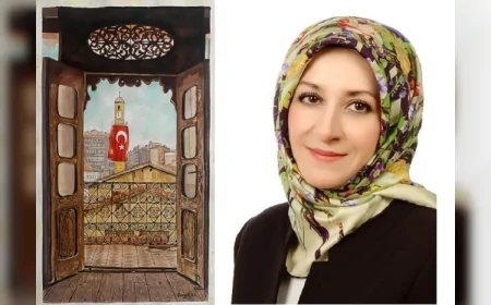 Suluboya Ressamı Şengül Otman’ın Fırçasından Veli Paşa Konağı ve Saat Kulesi Manzarası