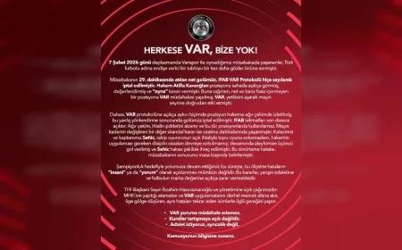 Vanspor Deplasmanı Sonrası  Açıklama: “Var Protokolü  Yok Sayıldı, Maçın Sonucu Masa Başında Belirlendi"
