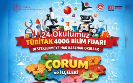 Çorum’da 24 Okul TÜBİTAK 4006 Bilim Fuarı Desteği Almaya Hak Kazandı
