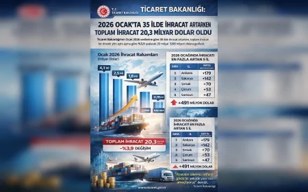 Ticaret Bakanlığı: “2026 Ocak’ta 35 İlde İhracat Artarken Toplam İhracat 20,3 Milyar Dolar Oldu”