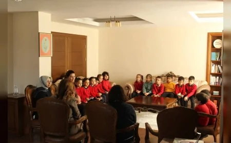 Çorum Dodurga’da Mustafa Kemal İlkokulu Öğrencilerinden Kaymakamlık Makamına Anlamlı Ziyaret