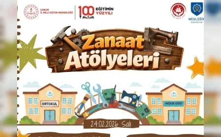 Çorum’da Zanaat Atölyeleri Etkinliği ile Öğrenciler Meslekleri Yerinde Tanıyor