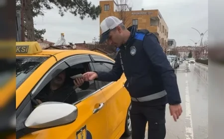 Çorum Belediyesi Trafik Zabıta Ekipleri Okul Servisi ve Ticari Taksilere Yönelik Denetimlerini Sürdürüyor