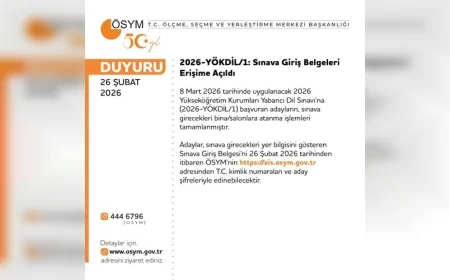 ÖSYM Başkanlığı: “2026-YÖKDİL/1 Sınava Giriş Belgeleri Erişime Açıldı”