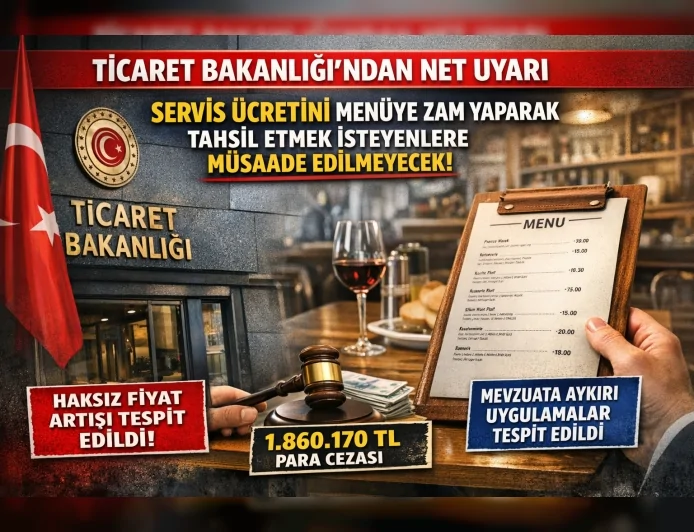 Ticaret Bakanlığı’ndan net uyarı: “Servis ücretini menüye zam yaparak tahsil etmek isteyenlere müsaade edilmeyecek”