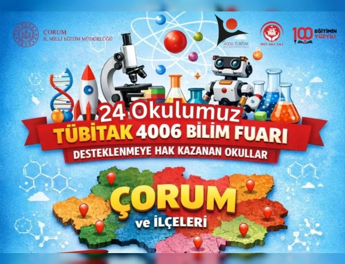 Çorum’da 24 Okul TÜBİTAK 4006 Bilim Fuarı Desteği Almaya Hak Kazandı