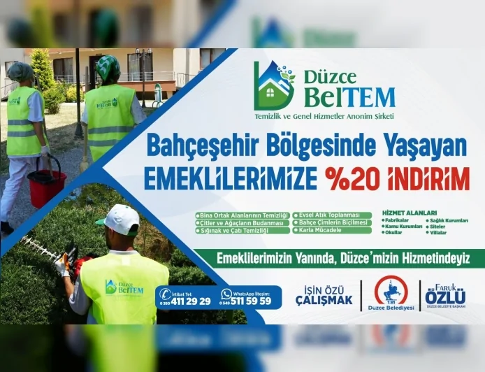Düzce Belediyesi İştiraki Beltem A.Ş.’den Bahçeşehir’de İkamet Eden Emeklilere Yüzde 20 İndirimli Hizmet Desteği