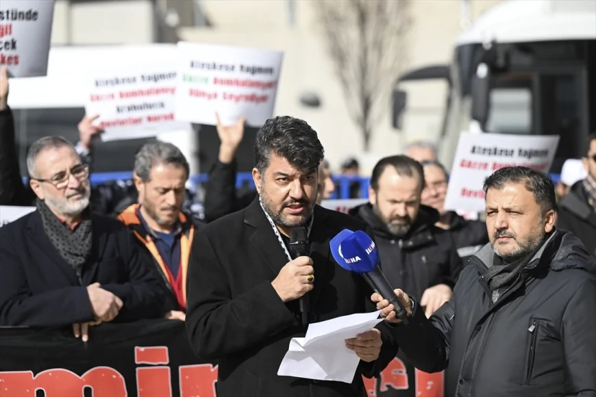 Ankara Filistin Dayanışma Platformu İsrail’in Gazze’deki Ateşkes İhlallerini Protesto Etti