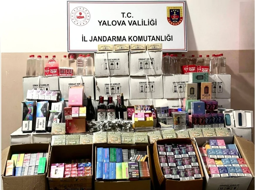 Yalova İl Jandarma Komutanlığı Merkez İlçede Kaçak Alkol ve Tütün Operasyonu Gerçekleştirdi