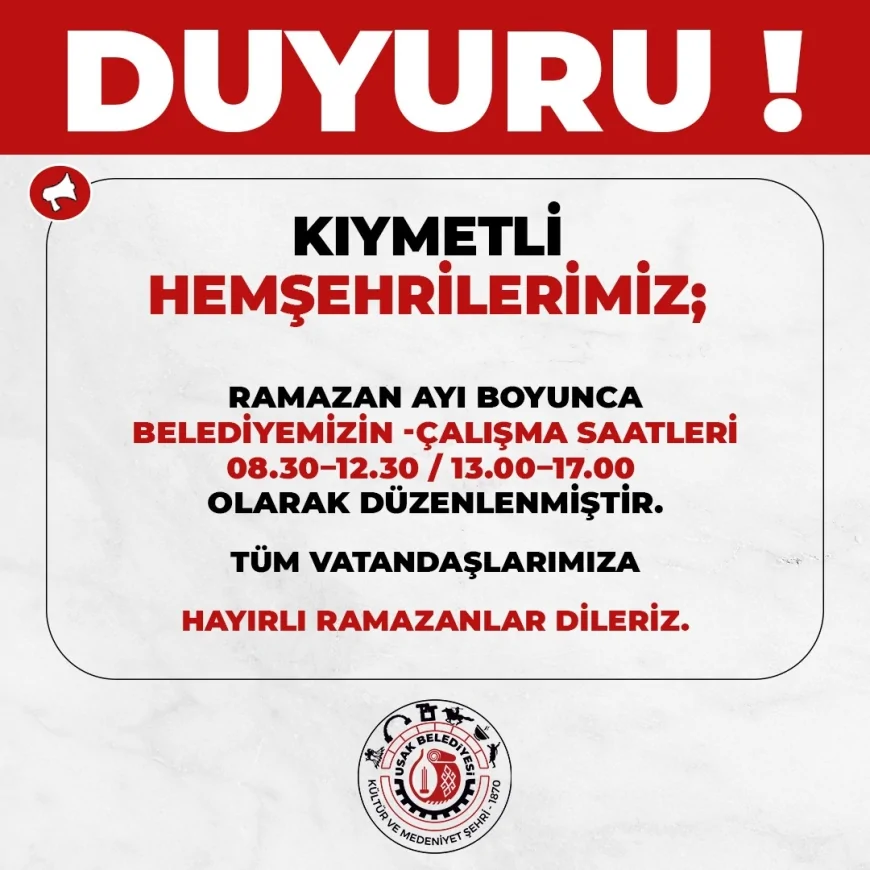 Uşak Belediye Başkanı Özkan Yalım: “Personelimizin İftara Yetişebilmesi İçin Mesaiyi Yarım Saat Erkene Aldık”