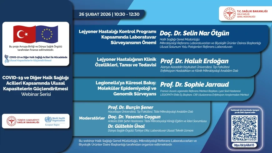 Sağlık Bakanlığı ve DSÖ İş Birliğiyle “Lejyoner Hastalığı” Webinarı 26 Şubat’ta Düzenlenecek