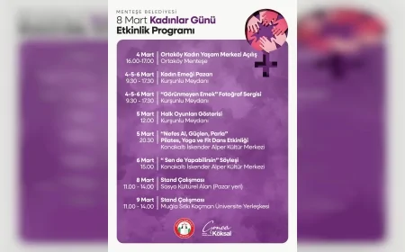 MENTEŞE BELEDİYESİ 8 MART DÜNYA KADINLAR GÜNÜ’NDE HAFTA BOYU DAYANIŞMA VE GÜÇ BİRLİĞİ ETKİNLİKLERİ DÜZENLEYECEK!