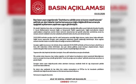 Aile ve Sosyal Hizmetler Bakanlığı: “Zeytinburnu’nda anne ve çocuğun hayatını kaybettiği olayla ilgili süreç adli makamlarca soruşturuluyor”