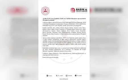 İçişleri Bakanlığı: “38 İlde FETÖ Operasyonlarında 298 Şüpheli Yakalandı”