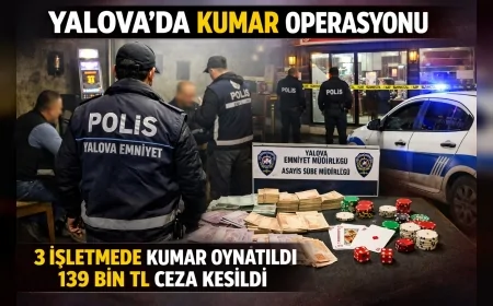 Yalova’da Kumar Denetimi: 36 İşletme Kontrol Edildi, 3 İşletmede Kumar Tespit Edildi