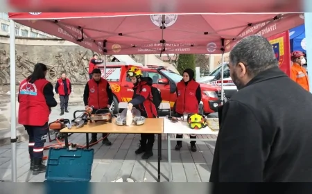 KAYSERİ BÜYÜKŞEHİR BELEDİYESİ’NDEN DEPREM HAFTASI’NDA CUMHURİYET MEYDANI’NDA AFET BİLİNCİ SEFERBERLİĞİ